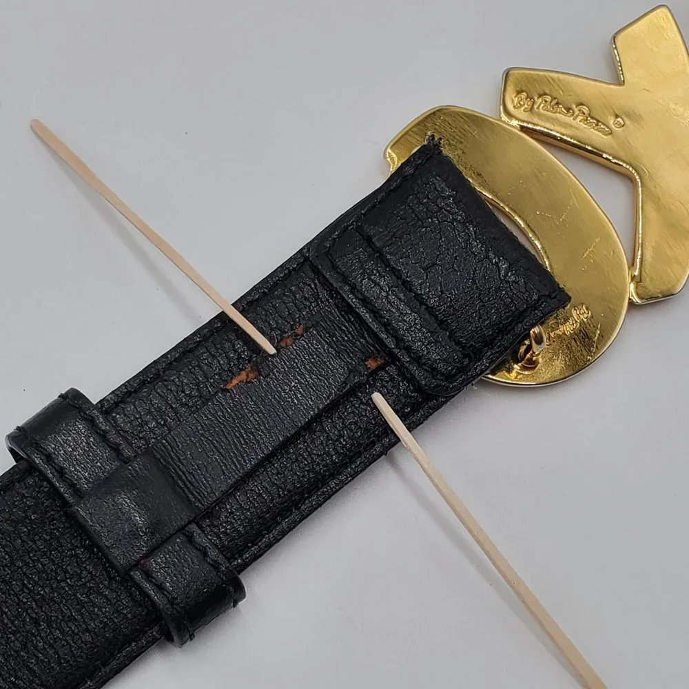Paloma Picasso OXO Signature Black Leather Belt